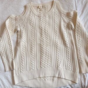 Michael Kors Off-Shoulder Cream Sweater tunic